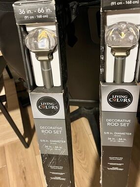 Decorative Curtain Rod Set in Brushed Nickel